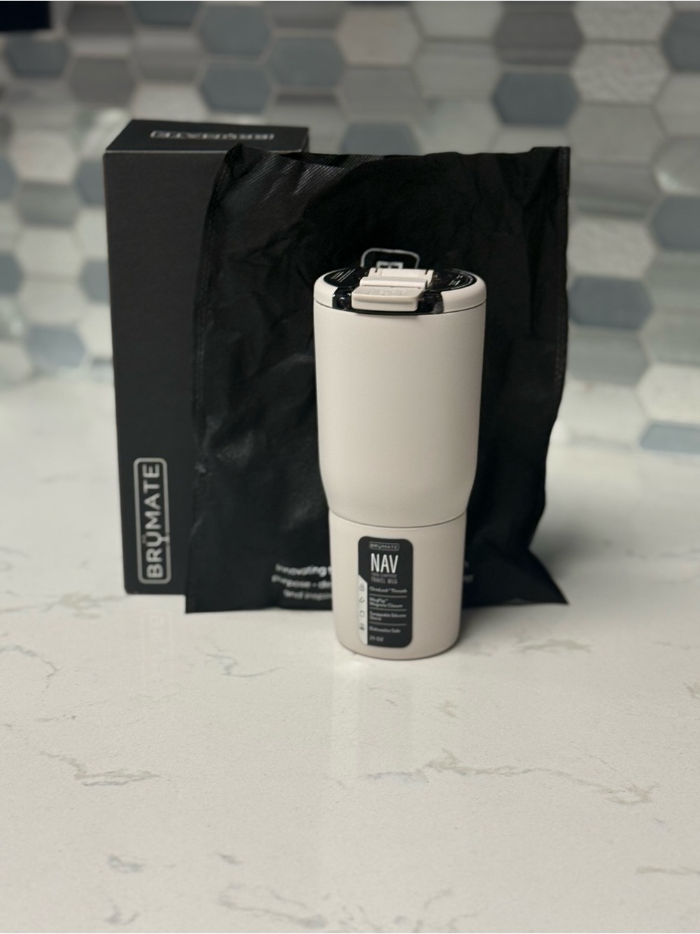 BrüMate NAV Travel Mug - White
